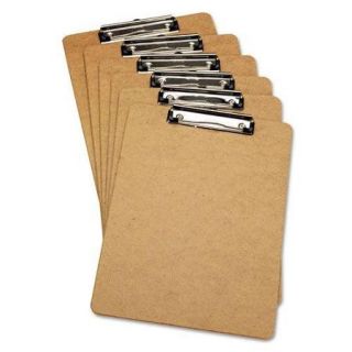 Clipboard, 1/2" Capacity, Holds 8 1/2w x 12h, Brown, 6/Pack