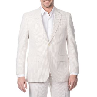 Palm Beach Mens Big & Tall 2 Button Tan /White Single Vent Jacket
