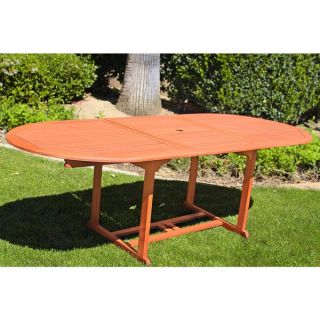 Outdoor Eucalyptus Oval Extention Table with Foldable Butterfly