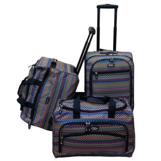 Jourdan Multi Chevron 3 piece Carry on Luggage Set  