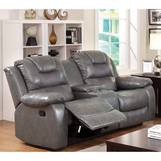 Furniture of America Claybrooks Recliner Loveseat with Center Console   Loveseats