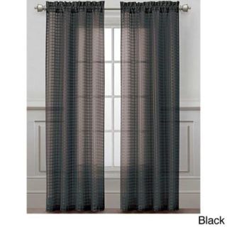 VCNY Drake Grid Sheer Curtain Panel 84 inch   Red