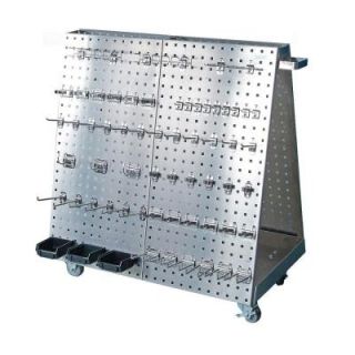 Triton Products Stainless Steel Tool Cart with Anodized Aluminum Frame 60 Piece Stainless Steel LocHook Assortment 3 Hanging Bins LBC 18SH