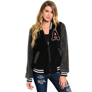 Relished Womens Contemporary Varsity Day Quilted Bomber Jacket