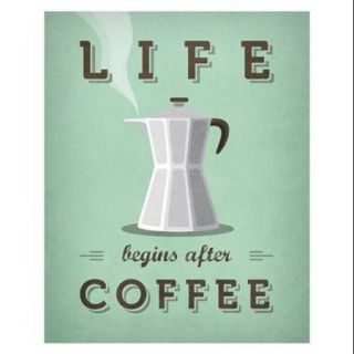 Life Begins after Coffee Poster Print by Amalia Lopez (26 x 32)