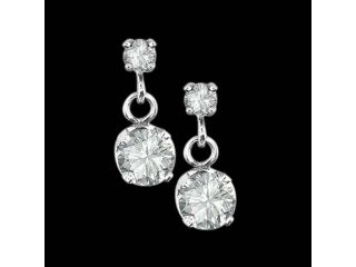2.40 carats sparkling round brilliant diamonds dangle earrings pair