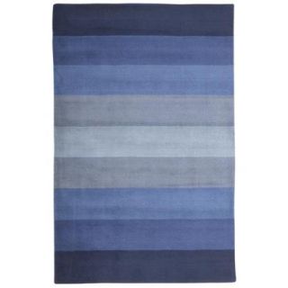 Hand tufted Blue Stripes Wool Rug (5' x 8')