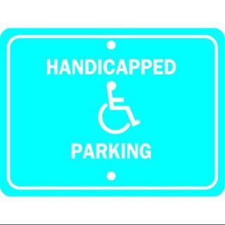 ZING 2210 Parking Sign, 18 x 12In, WHT/BL, G 42, HDCP
