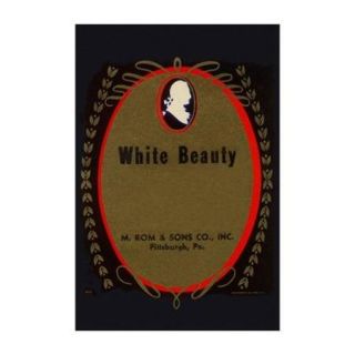 White Beauty Broom Label Print (Black Framed Poster Print 20x30)