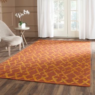 Safavieh Hand Woven Straw Patch Rust/ Gold Wool/ Cotton Rug (4 x 6