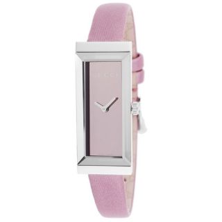 Gucci Womens YA127502 G Frame Timeless Pink Mirror Dial Satin Strap