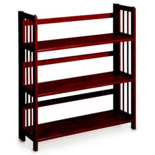 Home Decorators Collection Folding and Stacking 3 Open Shelve Bookcase in Mahogany 3323210260