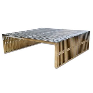 Cubellis Stainless Steel Square Slatted Coffee Table   17155281