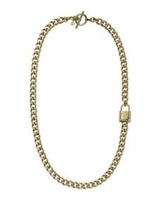 Michael Kors  Long Padlock Chain Necklace, Golden