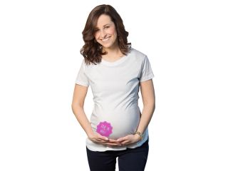 Women's Baby GIRL Due In MAY Maternity Shirt Cool Pregnancy Tee  S