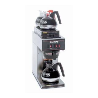 Bunn VP17 Low Profile 192 oz. Commercial Coffee Brewer with 3 Lower Warmers in Stainless Steel 13300.0004