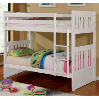 Furniture of America Parker Twin Over Twin Bunk Bed   Bunk Beds & Loft Beds