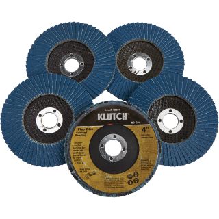 Klutch 4in. Flap Discs — 5-Pk., Type 29, 80 Grit  Flap Discs