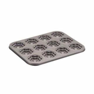 Cake Boss Novelty Nonstick Bakeware 12 Cup Flower Molded Cookie Pan in Gray 59407