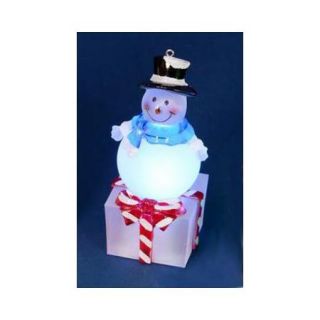4" LED Lighted Color Changing Snowman on Present Table Top Christmas Decoration