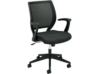 basyx VL521VA10 VL521 Mid Back Work Chair, Mesh Back, Fabric Seat, Black