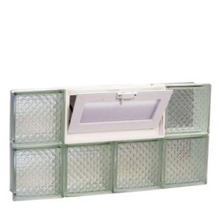 Clearly Secure 31 in. x 15.5 in. x 3.125 in. Vented Diamond Pattern Glass Block Window V3216DP