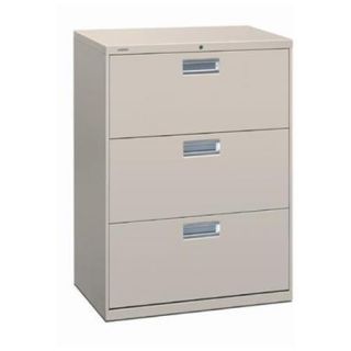 Hon 600 Series Standard Lateral File   30" X 19.3" X 40.9"   Steel   3 X File Drawer[s]   Legal, Letter   Interlocking, Leveling Glide, Ball bearing Suspension, Label Holder, Recessed Handle, (673LQ)
