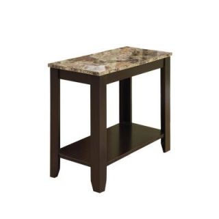 Cappuccino/Marble Top Accent Side Table I 3114