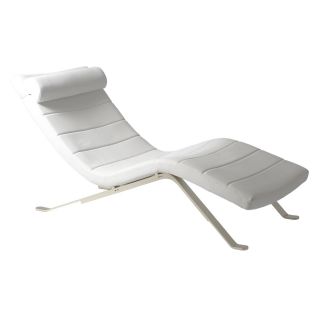 Euro Style Gilda Chaise Lounge   White   Indoor Chaise Lounges