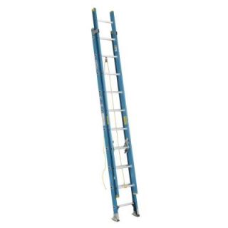 Werner 20 ft. Fiberglass D Rung Extension Ladder with 250 lb. Load Capacity Type I Duty Rating D6020 2
