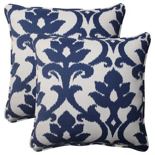 Pillow Perfect Navy Outdoor Corded 18.5 Inch Throw Pillows (Set of 2)
