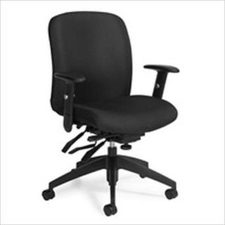 Global Truform Medium Back Multi Tilter Office Chair with Arms in Ebony