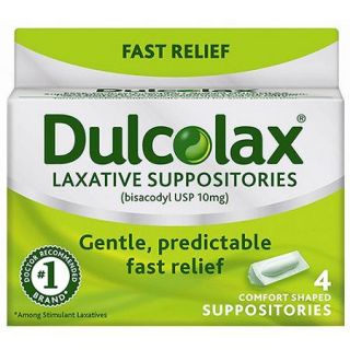 Dulcolax Medicated Laxative Suppositories, 4 count