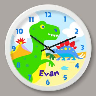Dinosaur Land Personalized 12 Wall Clock