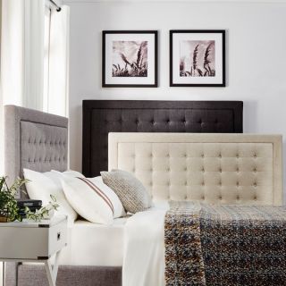 INSPIRE Q Bellevista Square Button tufted Upholstered Queen Bed with
