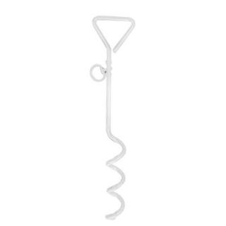 Platinum Pets Coated Tie Out Corkscrew Stake in White STKWHT