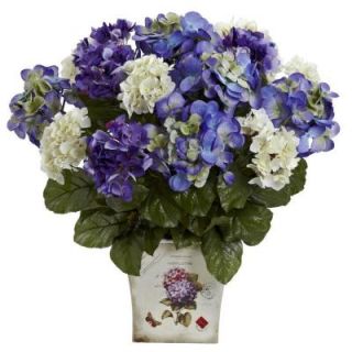 Nearly Natural Mixed Hydrangea with Floral Planter 1378 BP