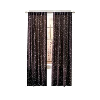 Simply Classic Dots 84 in Midnight Polyester Back Tab Single Curtain Panel