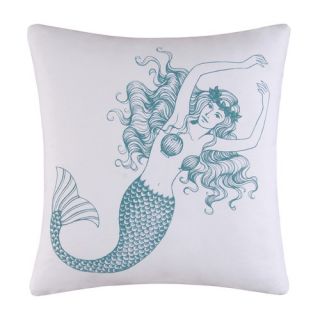 Beachcrest Home Cora Mermaid Accent Cotton Throw Pillow
