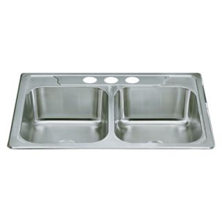 Middleton 33 x 22 Self Rimming Double Bowl Kitchen Sink by Sterling