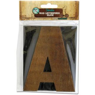 Decorative Wood Letterpress Blocks Vintage Edition Letter A