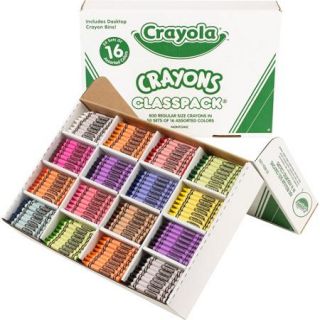 Crayola Classpack of Regular Crayons, 16 Colors, 800 Count Box