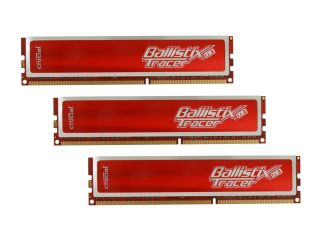 Crucial Ballistix Tracer 6GB (3 x 2GB) 240 Pin DDR3 SDRAM DDR3 1600 (PC3 12800) Desktop Memory w/ Red LEDs Model BL3KIT25664TR1608
