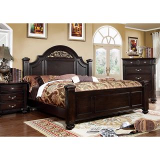 Furniture of America Grande Classic Dark Walnut Queen size Bed