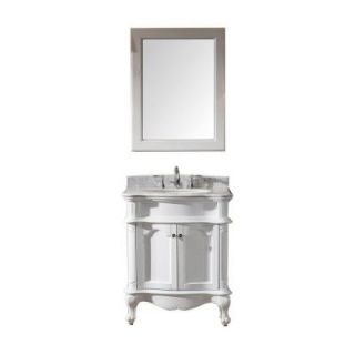 Virtu USA Norhaven 30 in. Vanity in Antique White with Marble Vanity Top in Italian Carrara White DISCONTINUED ES 27030 WMRO WH