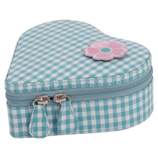 WOLF Willow Heart Zip Jewelry Case   Gingham Pattern   Jewelry Boxes
