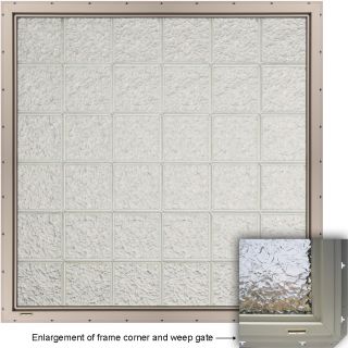CrystaLok Ice Pattern Vinyl New Construction Glass Block Window (Rough Opening 25.5 in x 41 in; Actual 24.25 in x 39.25 in)