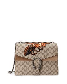 Gucci Dionysus GG Supreme Canvas Embroidered Queen Bee Shoulder Bag