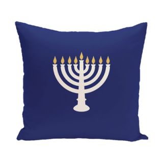 Holiday Geometric Print Light The Menorah Throw Pillow by e by design