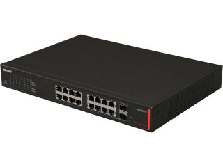 Buffalo BS GS2016 16 Port Gigabit Green Ethernet Web Smart Switch with 2 SFP Slots